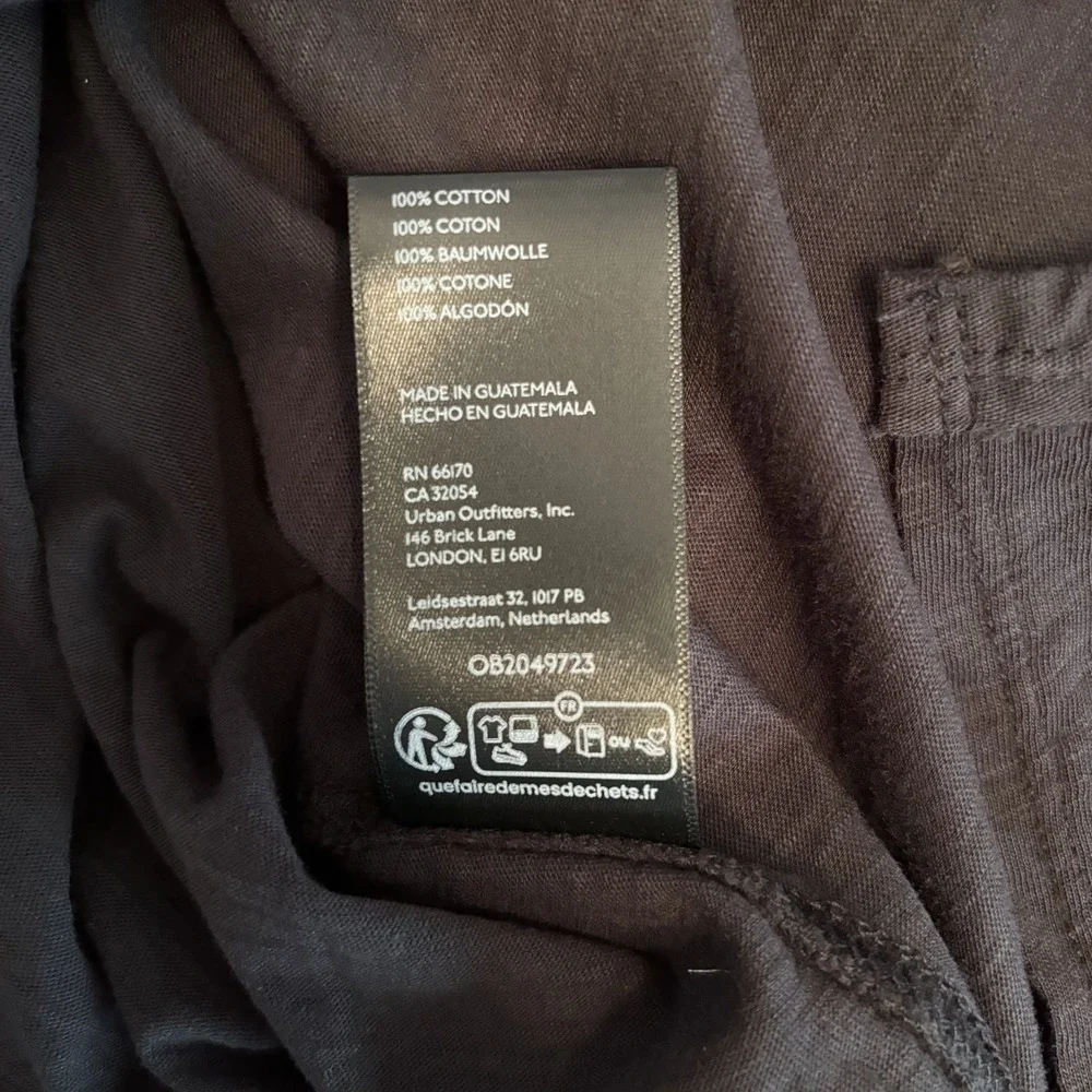 NWT Pilcro 100% Cotton Oversized V Neck Shirt Black Size M Travel Lounge Casual - Picture 8 of 10